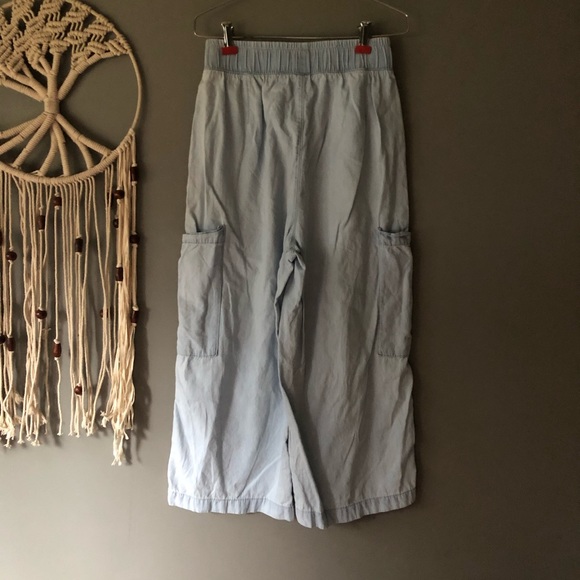 Flowy Jean Wide Leg Capris - Picture 2 of 5